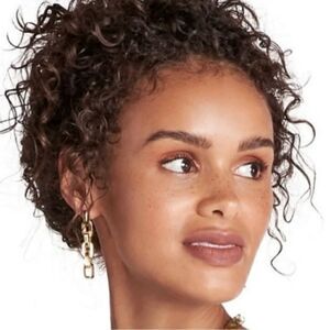 Eddie Borgo NWT 12K Gold Plate Chain Link Earrings With Dust Bag